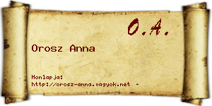 Orosz Anna névjegykártya