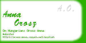 anna orosz business card